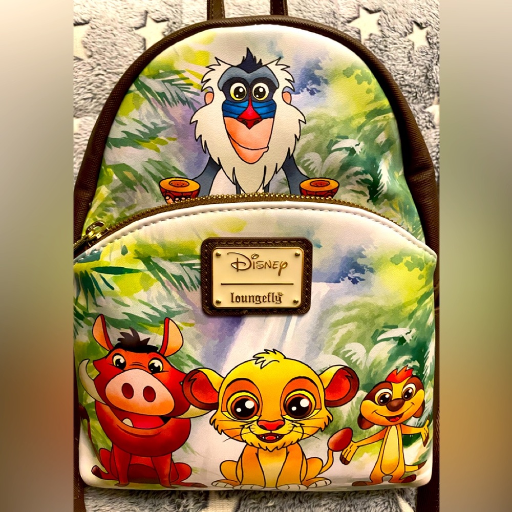 EUC Loungefly Disney Lion King Backpack featuring Simba Timon Pumbaa